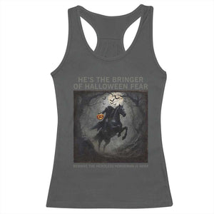 Headless Horseman Racerback Tank Top Vintage Gothic Scary Costume Halloween October Festive TS10 Dark Heather Print Your Wear