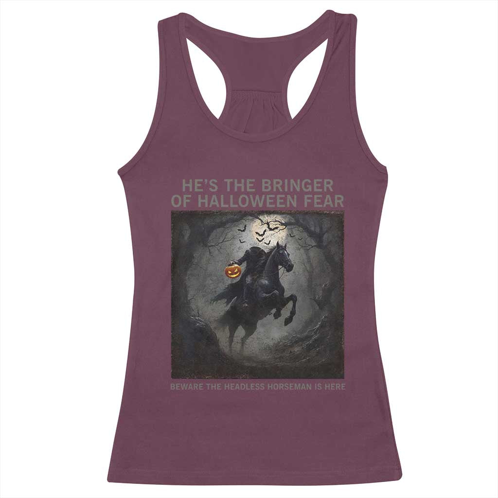 Headless Horseman Racerback Tank Top Vintage Gothic Scary Costume Halloween October Festive TS10 Maroon Print Your Wear