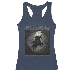 Headless Horseman Racerback Tank Top Vintage Gothic Scary Costume Halloween October Festive TS10 Navy Print Your Wear