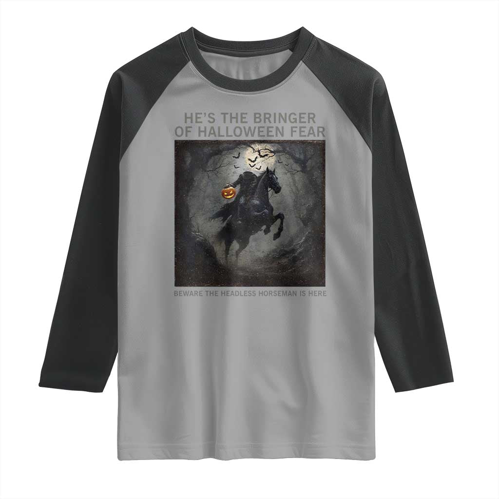 Headless Horseman Raglan Shirt Vintage Gothic Scary Costume Halloween October Festive TS10 Sport Gray Black Print Your Wear