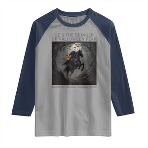 Headless Horseman Raglan Shirt Vintage Gothic Scary Costume Halloween October Festive TS10 Sport Gray Navy Print Your Wear