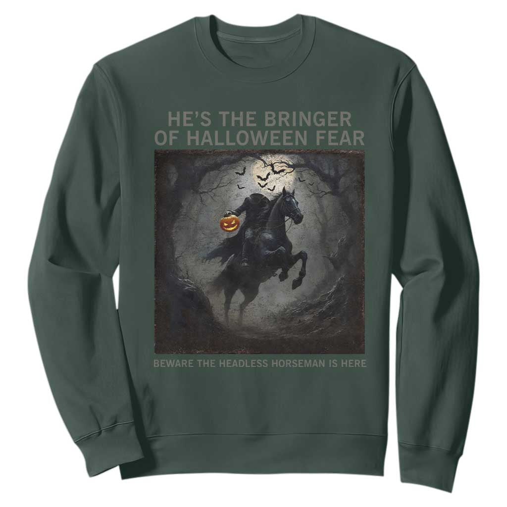 Headless Horseman Sweatshirt Vintage Gothic Scary Costume Halloween October Festive TS10 Dark Forest Green Print Your Wear