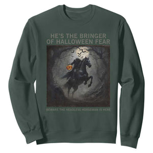Headless Horseman Sweatshirt Vintage Gothic Scary Costume Halloween October Festive TS10 Dark Forest Green Print Your Wear