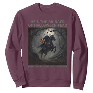 Headless Horseman Sweatshirt Vintage Gothic Scary Costume Halloween October Festive TS10 Maroon Print Your Wear