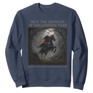 Headless Horseman Sweatshirt Vintage Gothic Scary Costume Halloween October Festive TS10 Navy Print Your Wear