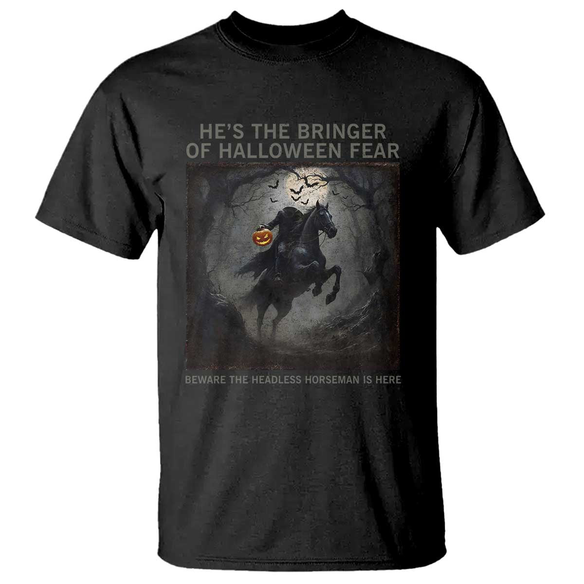 Headless Horseman T Shirt Vintage Gothic Scary Costume Halloween October Festive TS10 Black Print Your Wear