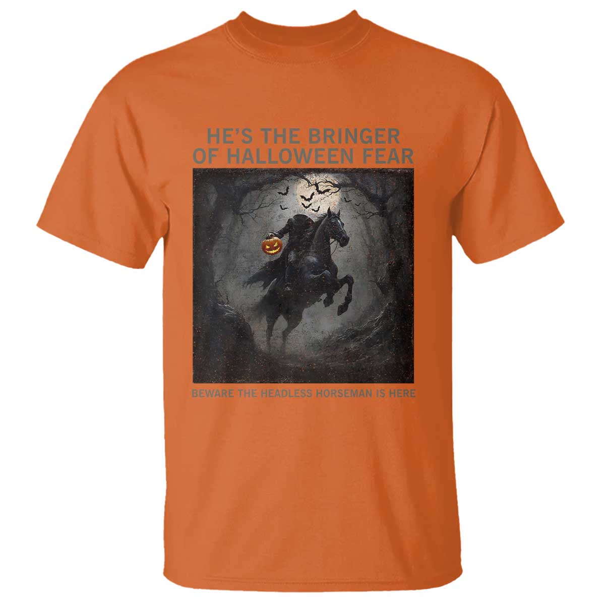 Headless Horseman T Shirt Vintage Gothic Scary Costume Halloween October Festive TS10 Orange Print Your Wear