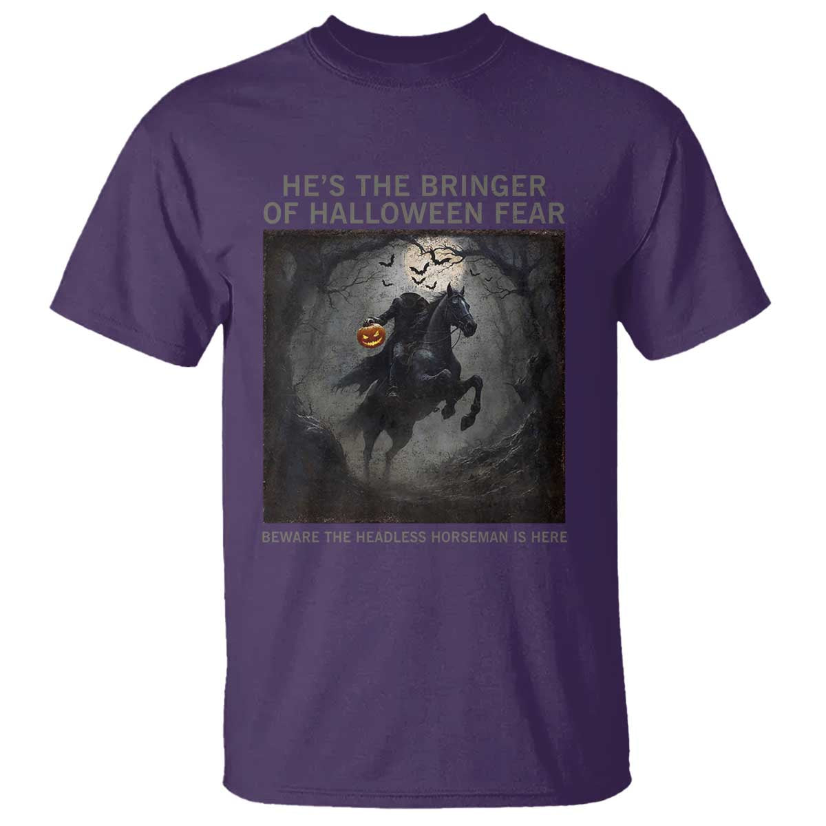 Headless Horseman T Shirt Vintage Gothic Scary Costume Halloween October Festive TS10 Purple Print Your Wear