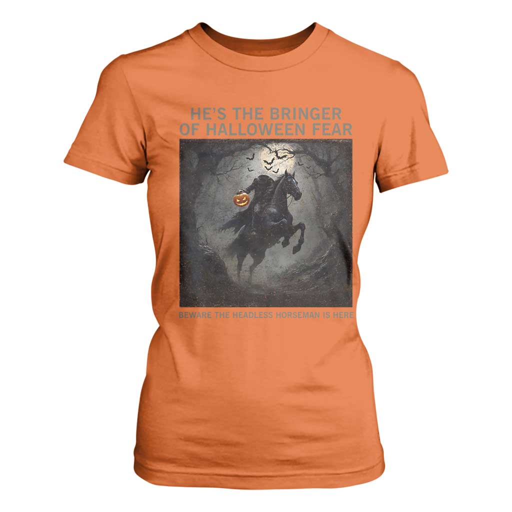 Headless Horseman T Shirt For Women Vintage Gothic Scary Costume Halloween October Festive TS10 Orange Print Your Wear