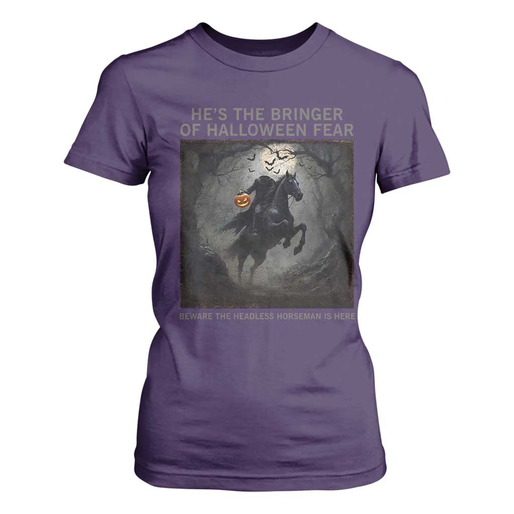 Headless Horseman T Shirt For Women Vintage Gothic Scary Costume Halloween October Festive TS10 Purple Print Your Wear
