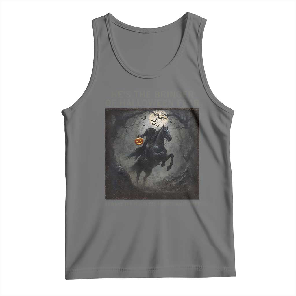 Headless Horseman Tank Top Vintage Gothic Scary Costume Halloween October Festive TS10 Black Heather Print Your Wear