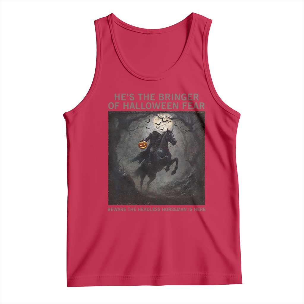 Headless Horseman Tank Top Vintage Gothic Scary Costume Halloween October Festive TS10 Red Print Your Wear