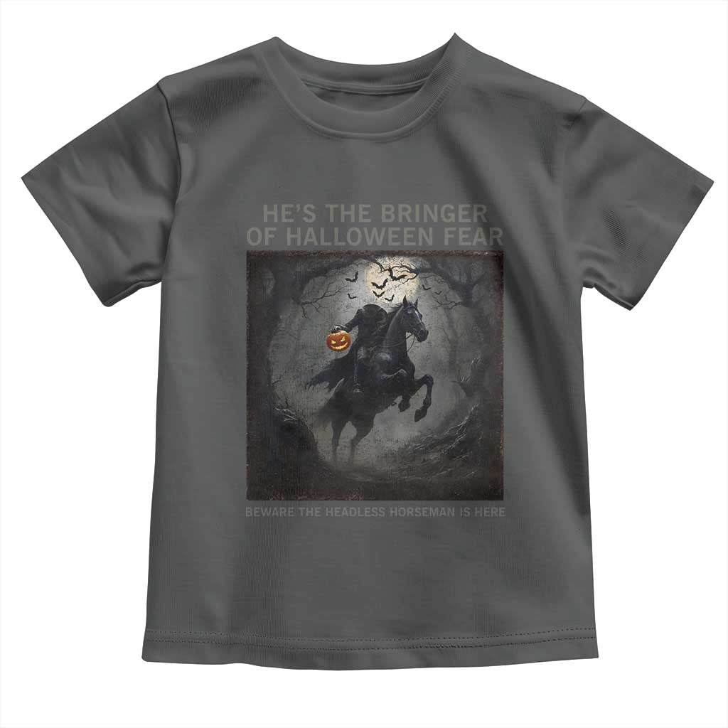 Headless Horseman Toddler T Shirt Vintage Gothic Scary Costume Halloween October Festive TS10 Dark Heather Print Your Wear