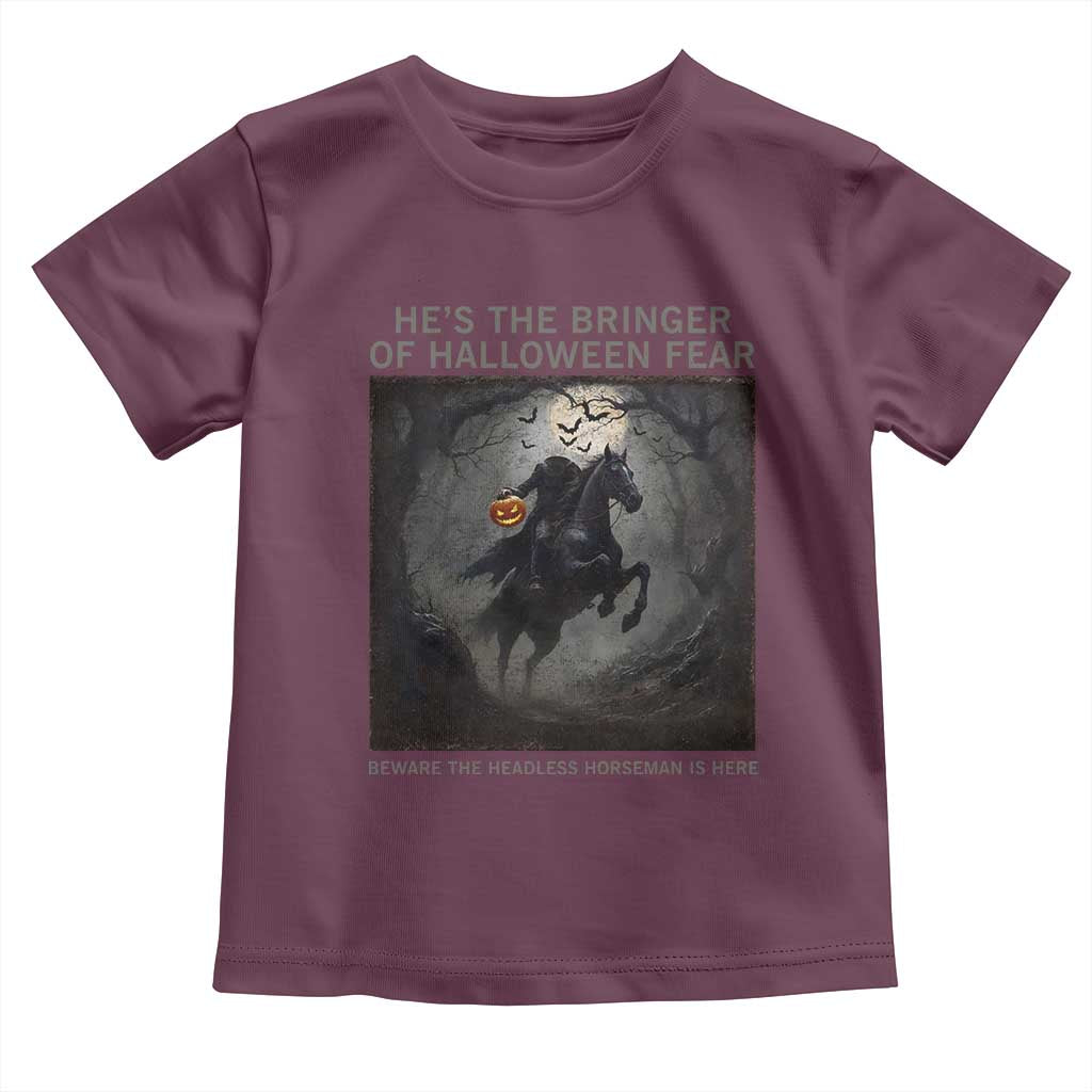 Headless Horseman Toddler T Shirt Vintage Gothic Scary Costume Halloween October Festive TS10 Maroon Print Your Wear