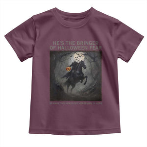 Headless Horseman Toddler T Shirt Vintage Gothic Scary Costume Halloween October Festive TS10 Maroon Print Your Wear