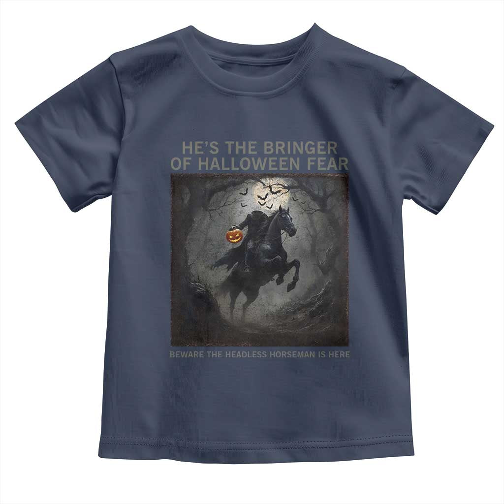 Headless Horseman Toddler T Shirt Vintage Gothic Scary Costume Halloween October Festive TS10 Navy Print Your Wear