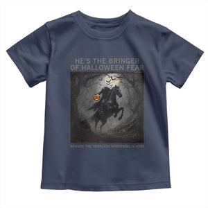 Headless Horseman Toddler T Shirt Vintage Gothic Scary Costume Halloween October Festive TS10 Navy Print Your Wear