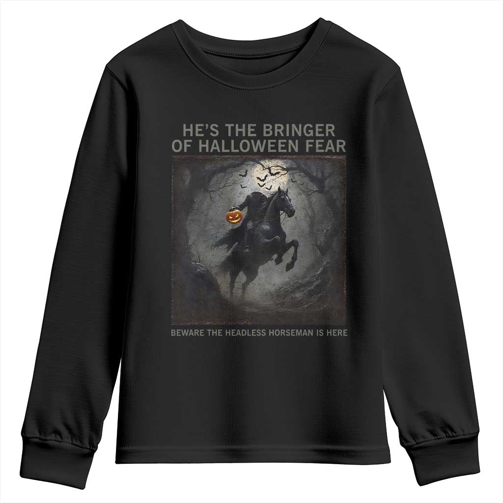 Headless Horseman Youth Sweatshirt Vintage Gothic Scary Costume Halloween October Festive TS10 Black Print Your Wear