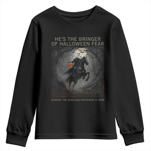 Headless Horseman Youth Sweatshirt Vintage Gothic Scary Costume Halloween October Festive TS10 Black Print Your Wear