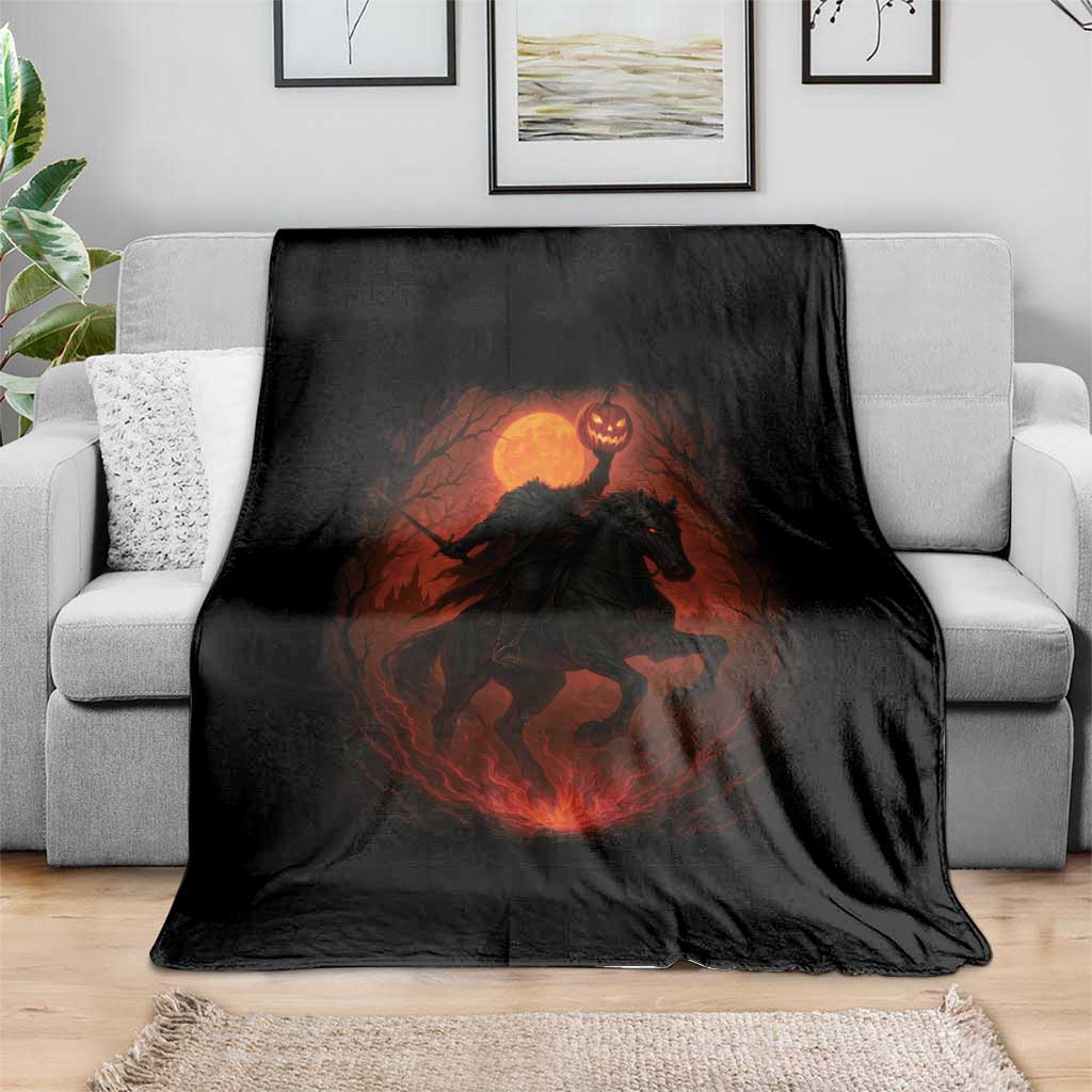 Scary Pumpkin Headless Horseman Halloween Throw Blanket TS10 Print Your Wear