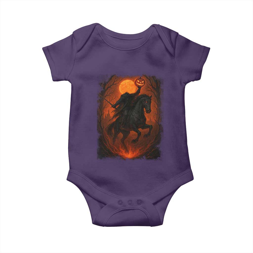 Scary Pumpkin Headless Horseman Halloween Baby Onesie TS10 Purple Print Your Wear