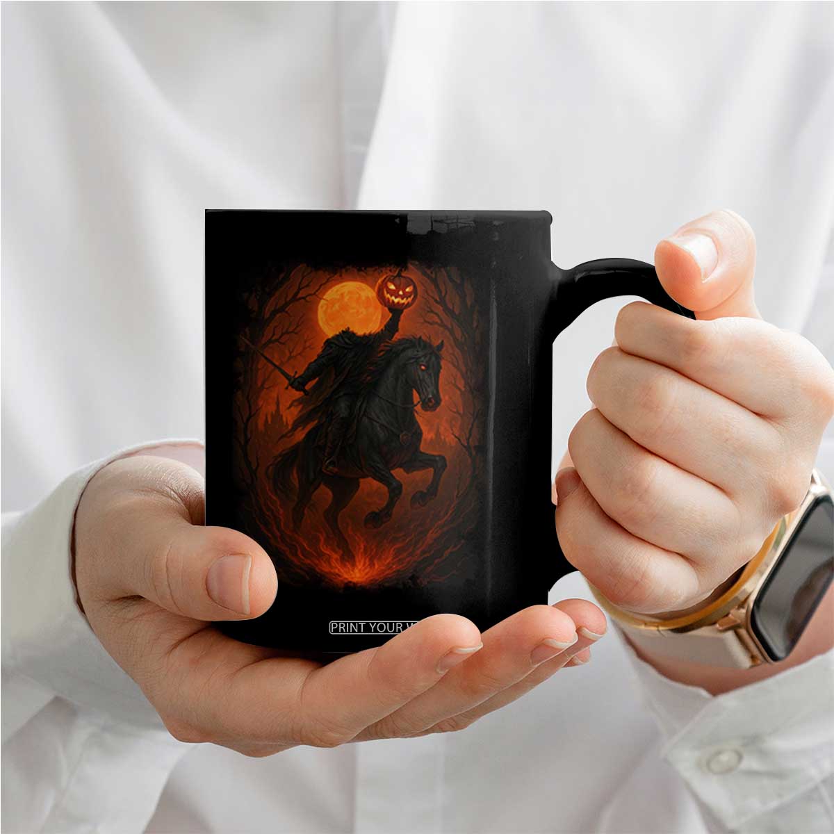 Scary Pumpkin Headless Horseman Halloween Coffee Mug TS10 Print Your Wear
