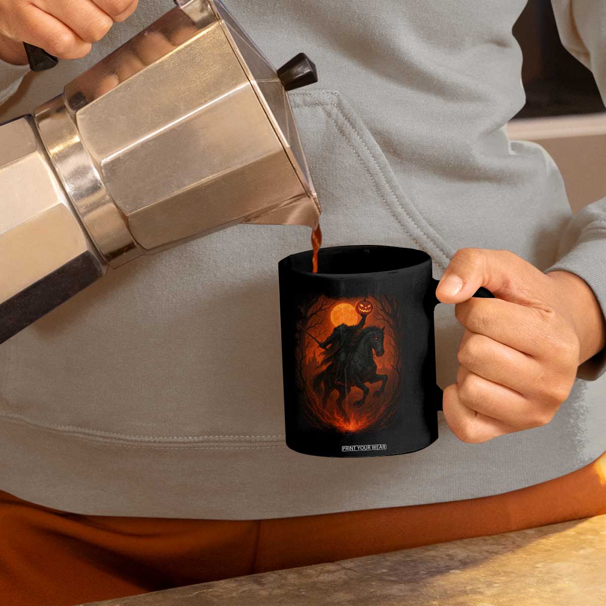 Scary Pumpkin Headless Horseman Halloween Coffee Mug TS10 Print Your Wear
