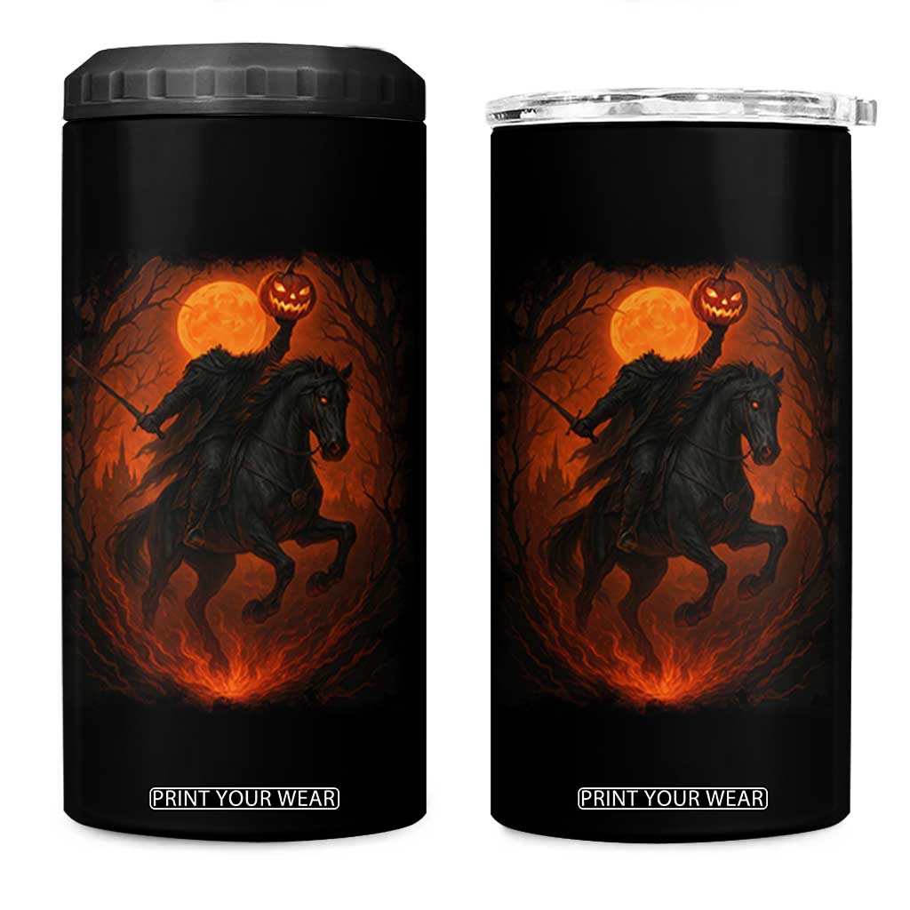 Scary Pumpkin Headless Horseman Halloween 4 in 1 Can Cooler Tumbler TS10 One Size: 16 oz Black Print Your Wear