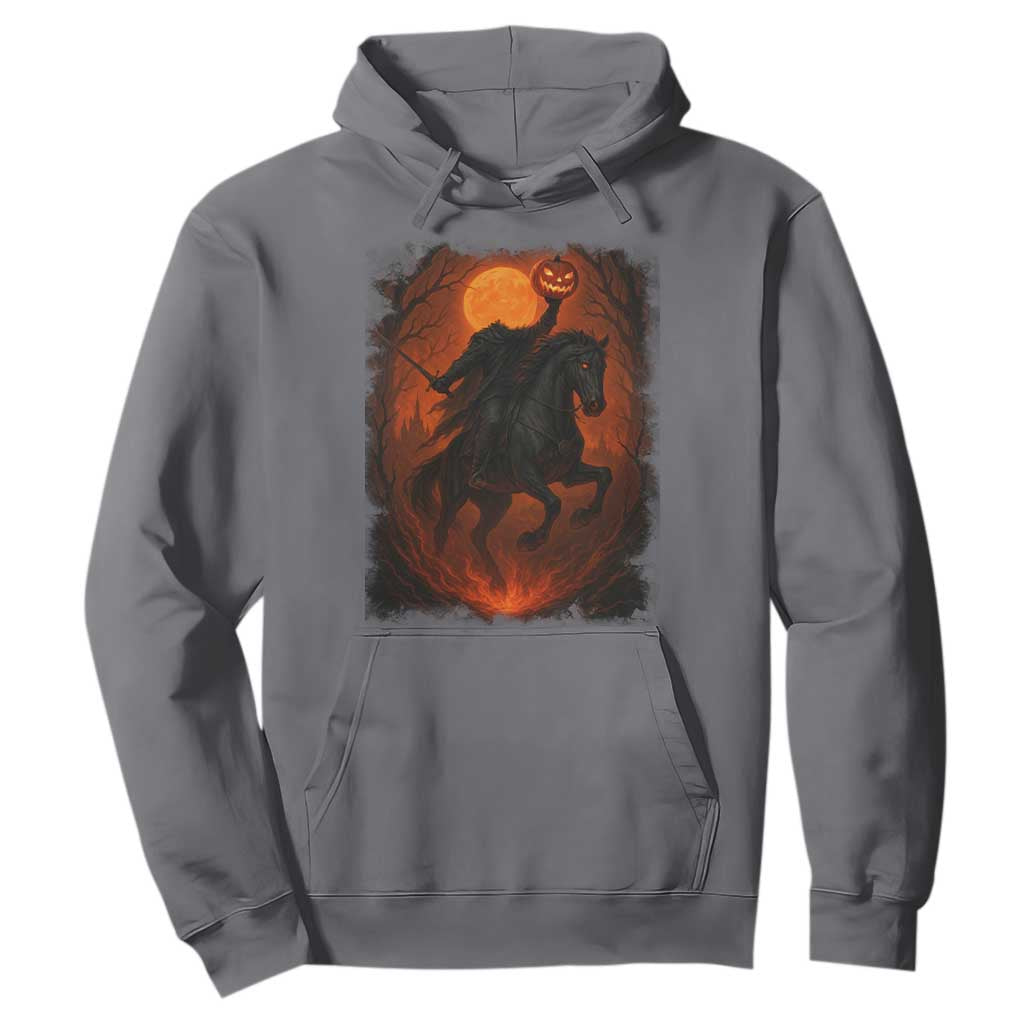 Scary Pumpkin Headless Horseman Halloween Hoodie TS10 Charcoal Print Your Wear