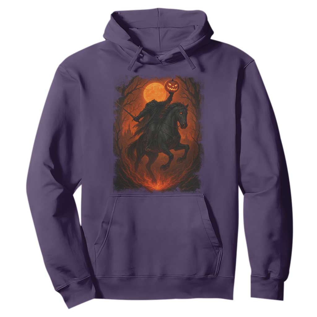 Scary Pumpkin Headless Horseman Halloween Hoodie TS10 Purple Print Your Wear