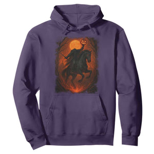 Scary Pumpkin Headless Horseman Halloween Hoodie TS10 Purple Print Your Wear