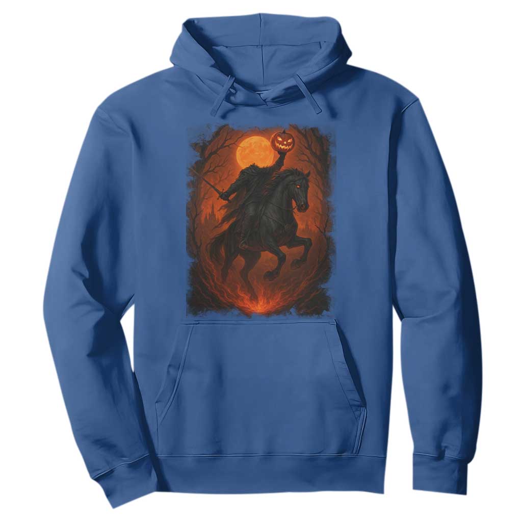 Scary Pumpkin Headless Horseman Halloween Hoodie TS10 Royal Blue Print Your Wear