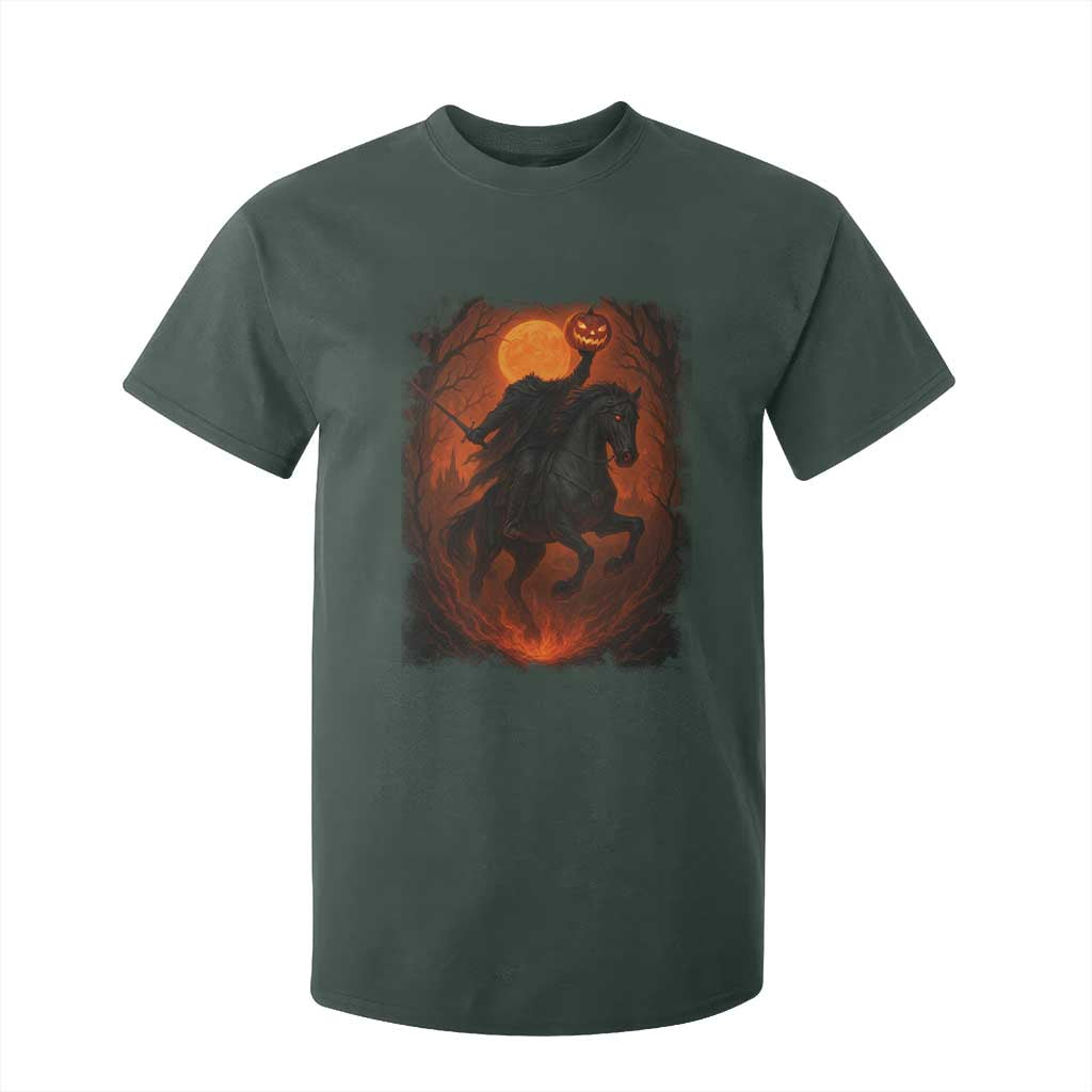 Scary Pumpkin Headless Horseman Halloween T Shirt For Kid TS10 Dark Forest Green Print Your Wear