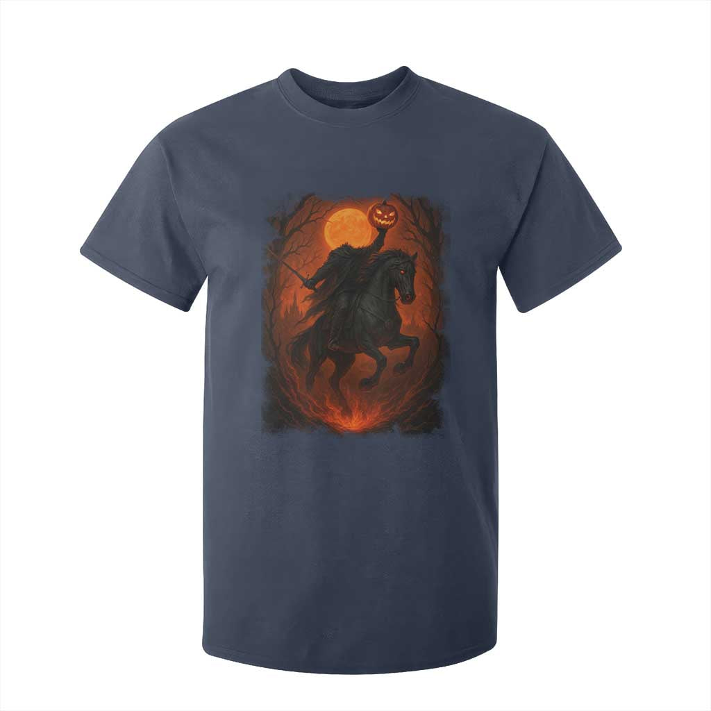 Scary Pumpkin Headless Horseman Halloween T Shirt For Kid TS10 Navy Print Your Wear