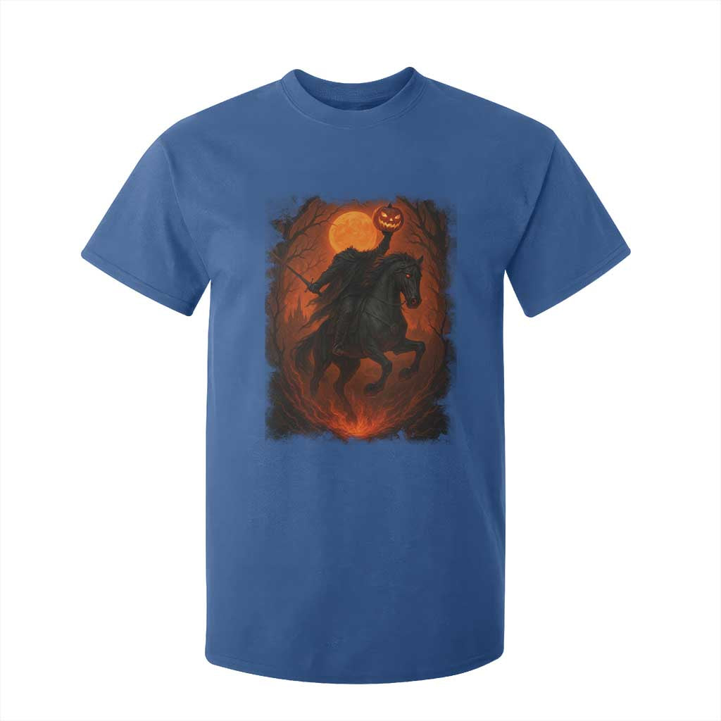 Scary Pumpkin Headless Horseman Halloween T Shirt For Kid TS10 Royal Blue Print Your Wear