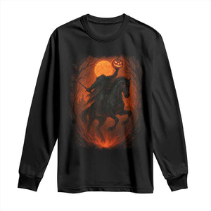 Scary Pumpkin Headless Horseman Halloween Long Sleeve Shirt TS10 Black Print Your Wear