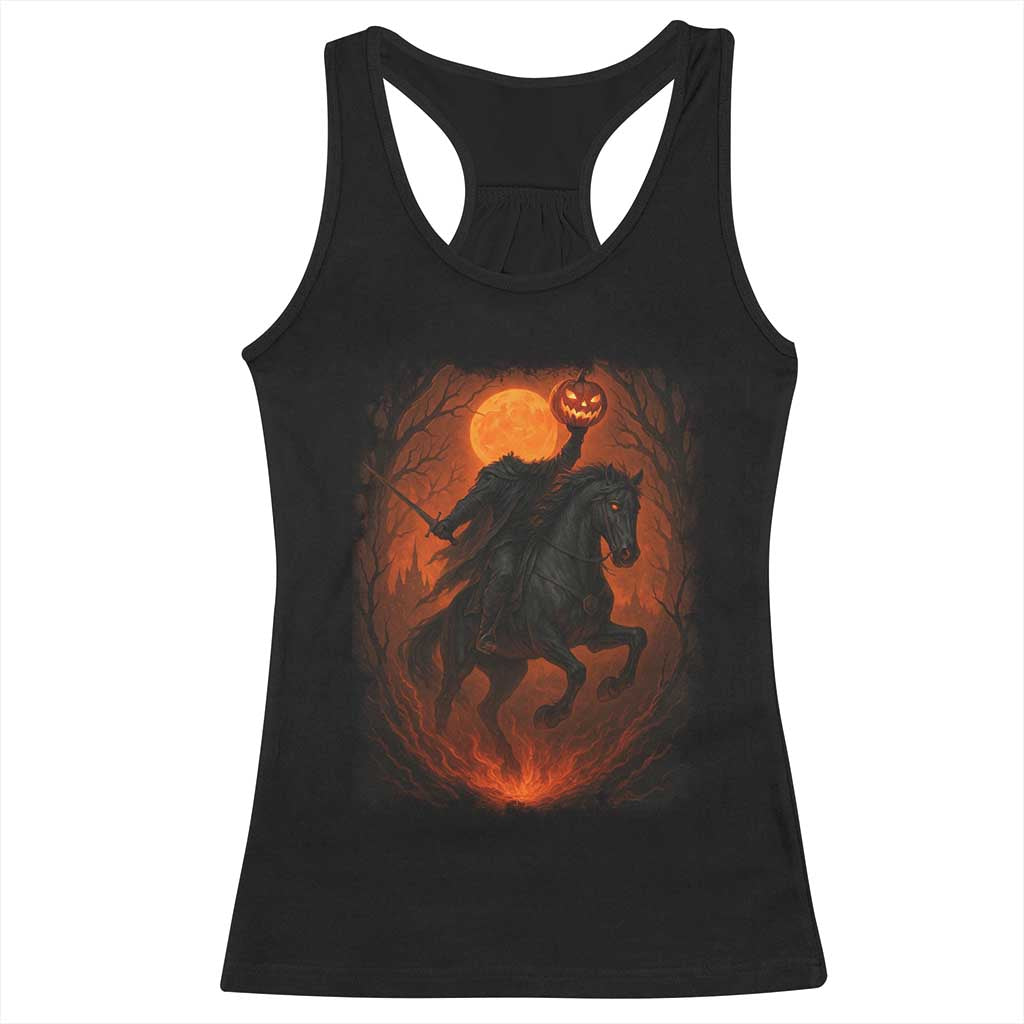 Scary Pumpkin Headless Horseman Halloween Racerback Tank Top TS10 Black Print Your Wear