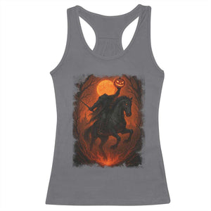 Scary Pumpkin Headless Horseman Halloween Racerback Tank Top TS10 Charcoal Print Your Wear