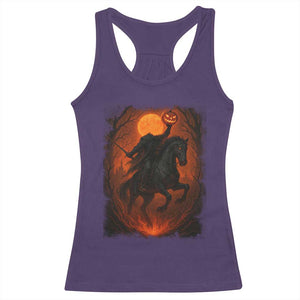 Scary Pumpkin Headless Horseman Halloween Racerback Tank Top TS10 Purple Print Your Wear