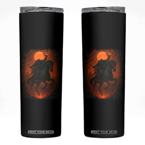 Scary Pumpkin Headless Horseman Halloween Skinny Tumbler TS10 Black Print Your Wear