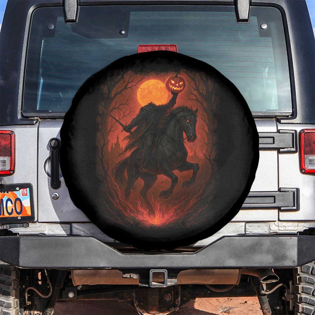 Scary Pumpkin Headless Horseman Halloween Spare Tire Cover TS10 No hole Black Print Your Wear