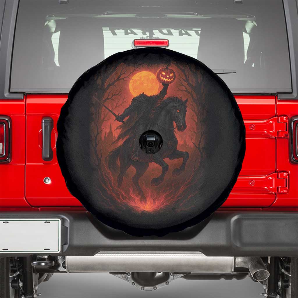 Scary Pumpkin Headless Horseman Halloween Spare Tire Cover TS10 Black Print Your Wear