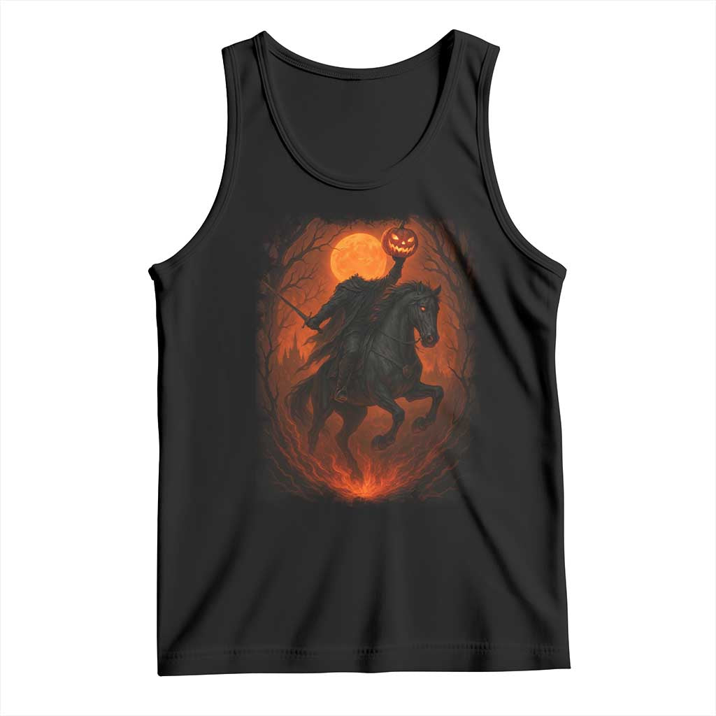 Scary Pumpkin Headless Horseman Halloween Tank Top TS10 Black Print Your Wear