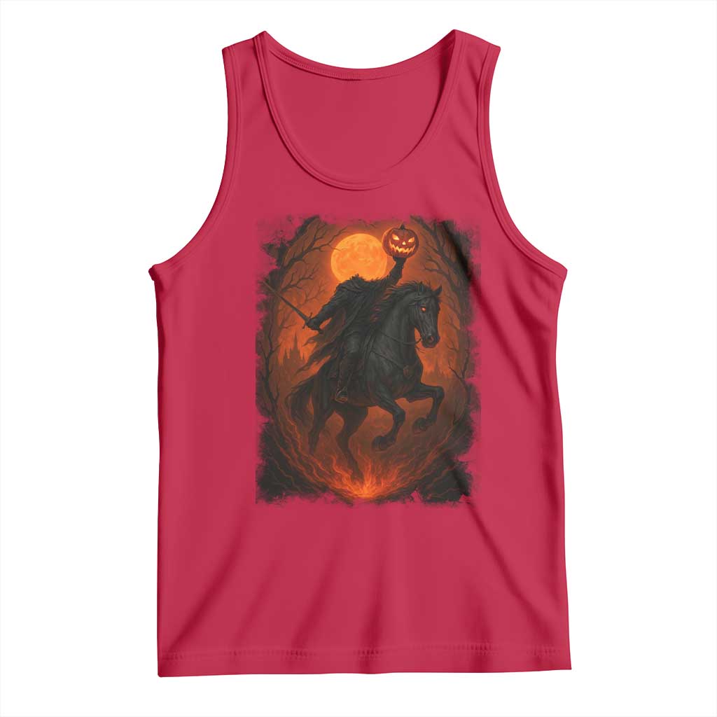 Scary Pumpkin Headless Horseman Halloween Tank Top TS10 Red Print Your Wear