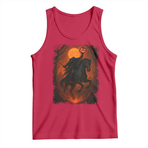 Scary Pumpkin Headless Horseman Halloween Tank Top TS10 Red Print Your Wear