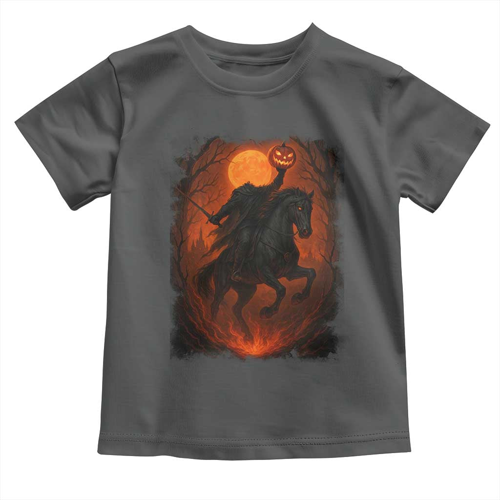 Scary Pumpkin Headless Horseman Halloween Toddler T Shirt TS10 Dark Heather Print Your Wear
