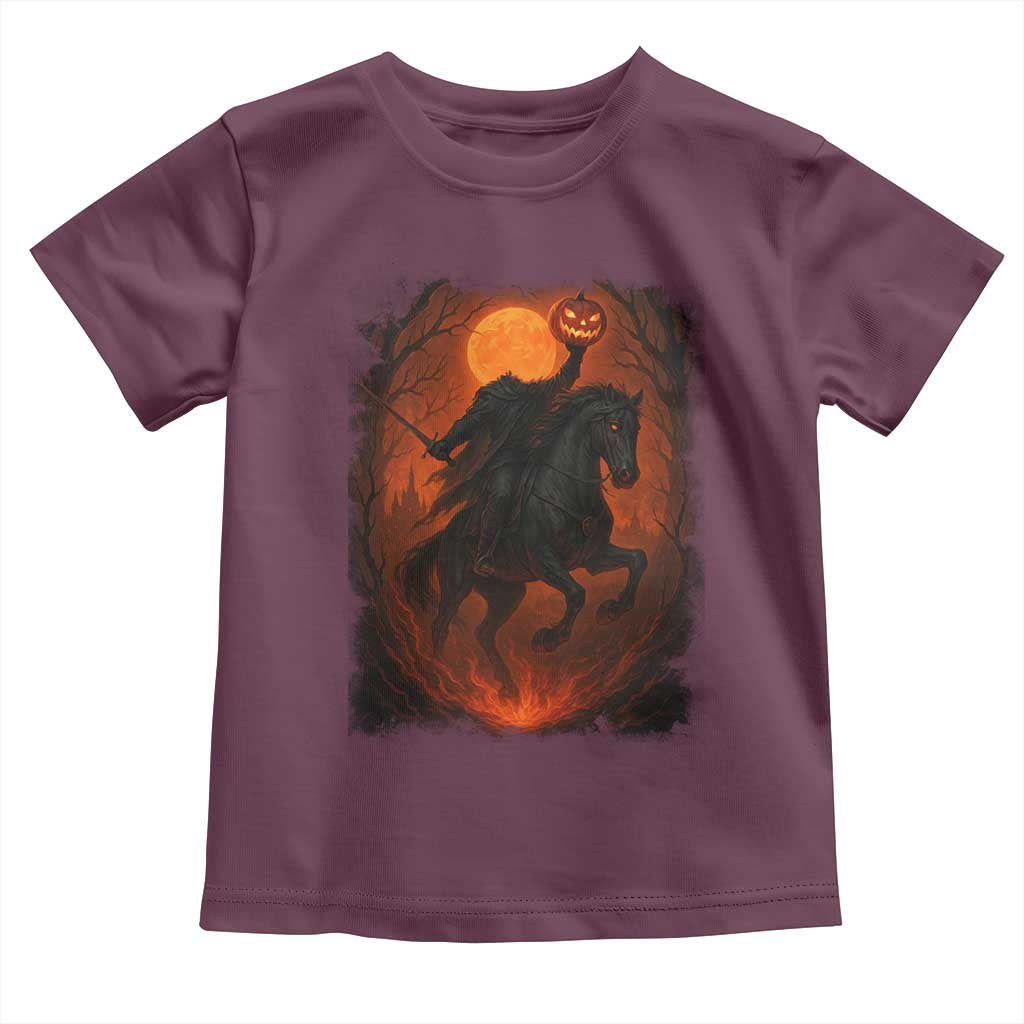 Scary Pumpkin Headless Horseman Halloween Toddler T Shirt TS10 Maroon Print Your Wear