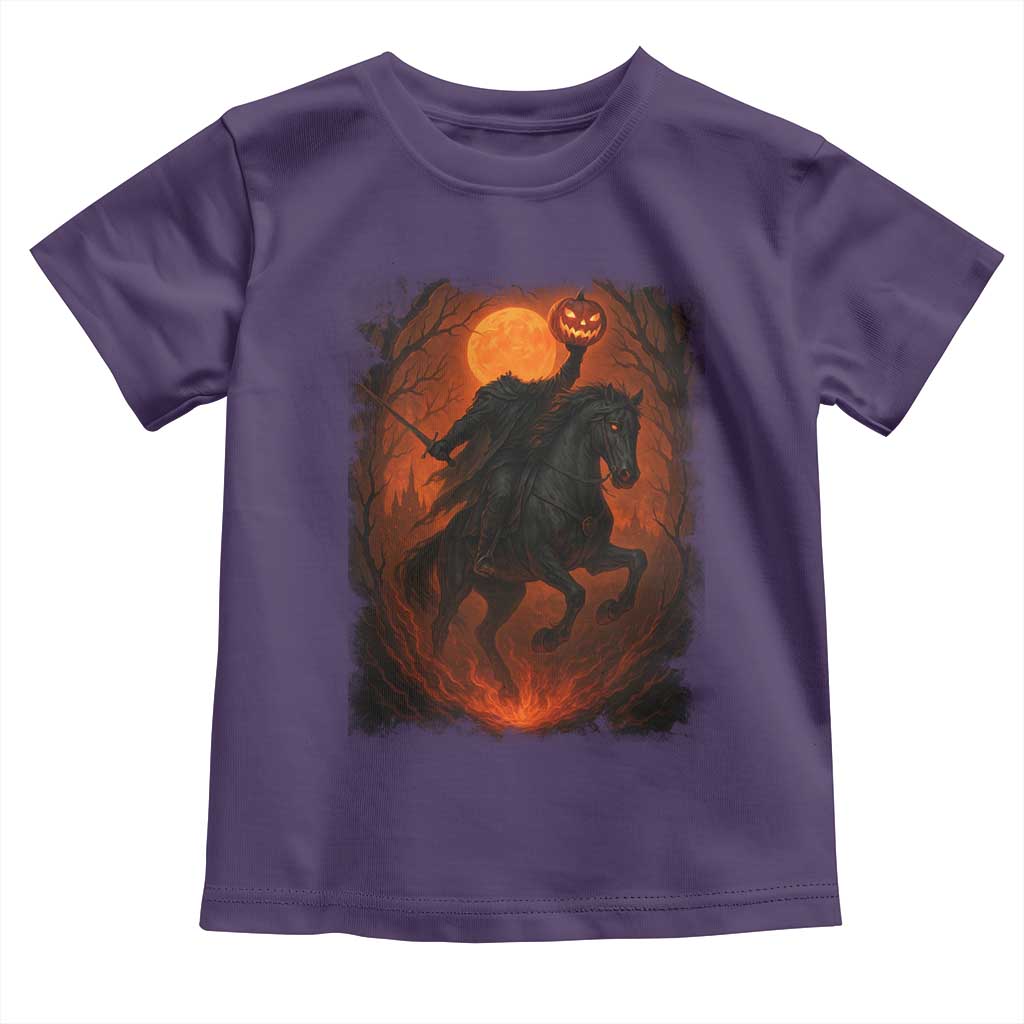 Scary Pumpkin Headless Horseman Halloween Toddler T Shirt TS10 Purple Print Your Wear