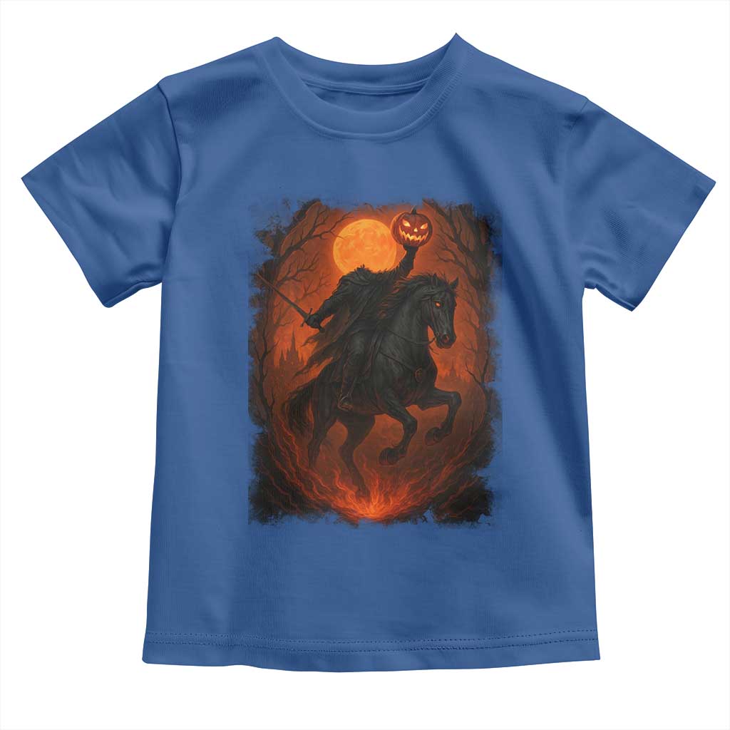 Scary Pumpkin Headless Horseman Halloween Toddler T Shirt TS10 Royal Blue Print Your Wear