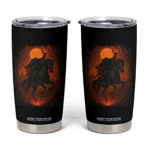 Scary Pumpkin Headless Horseman Halloween Tumbler Cup TS10 Black Print Your Wear